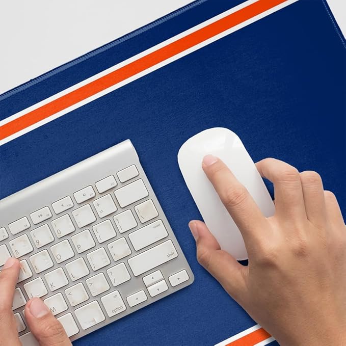Carroll University Pioneers Primary Logo Stripes Large Gaming Mouse Pad Desk Mat with Stitched Edges Non-Slip Base for Gamer Home and Office 31.5 x 15.7