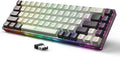 65% Wireless Gaming Keyboard: LED Backlit 68 Keys Ultra-Compact Anti-ghosting No-Conflict Wireless Keyboard for PC Laptop Windows Gamer(White-Black)