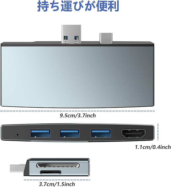 Surface Pro 6/ Pro 5/ Pro 4 Docking Station USB Hub Surface Pro Docking Station with 4K HDMI 3X USB3.0 Ports SD/TF Card Reader Accessories for Microsoft Surface Pro 4/5/6