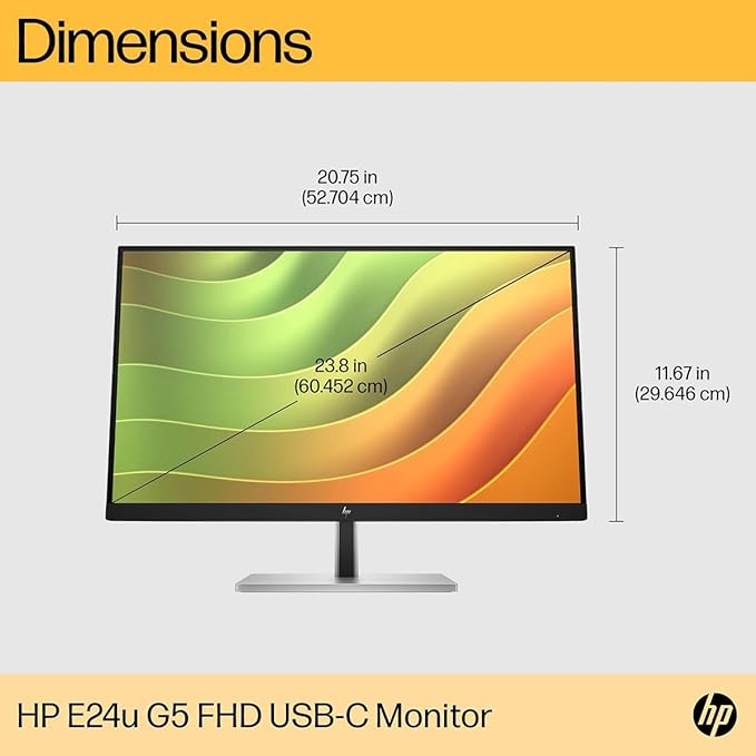 HP E24u G5 23.8 Full HD LED LCD Monitor - 16:9 - Black Silver - 24 Class - in-Plane Switching (IPS) Technology - 1920 x 1080-16.7 Million Colors - 250 Nit - 5 ms - 75 Hz Refresh Rate - H