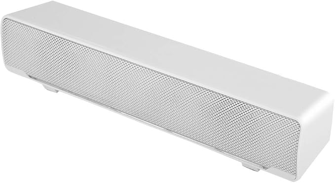 USB Speaker Bar Computer Speaker for Desktop Laptop PC Speaker Small Soundbar with AUX/USB Connection Portable Mini Sound Bar(White)