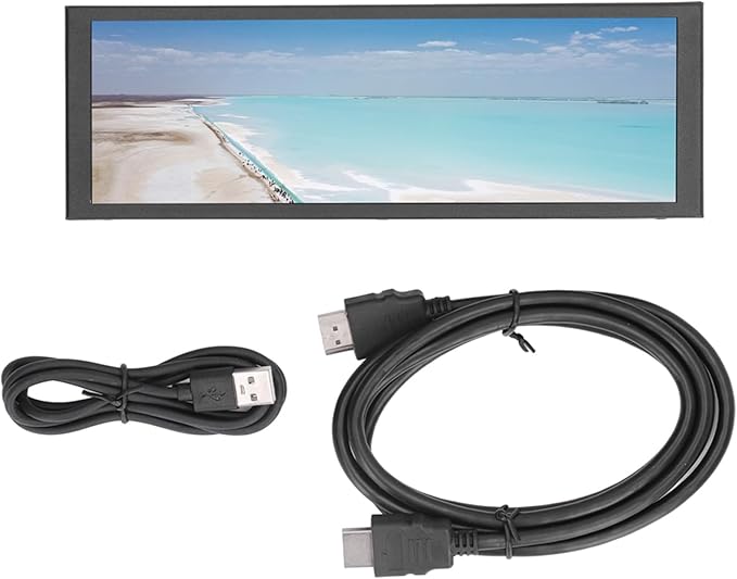 Brrnoo Bar LCD Screen Capacitive LCD Display 60Hz 16.7M Display Color 5:16 900:1 Contrast Ratio DC 5V Stretched Bar LCD Screen (Capacitive Touchscreen)
