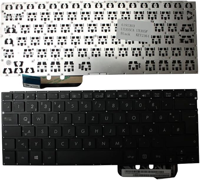 Power4Laptops German Layout Black Replacement Laptop Keyboard Compatible with Asus SG-64010-79A