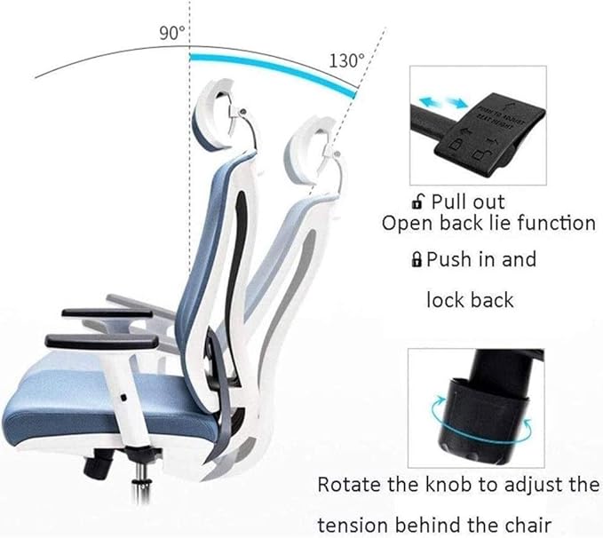 Office Chair Gaming Chair Computer Chair Ergonomic Chair Computer Chair Home Engineering Office Chair Comfortable Reclining Gaming Seat Waist Support (Color : C)