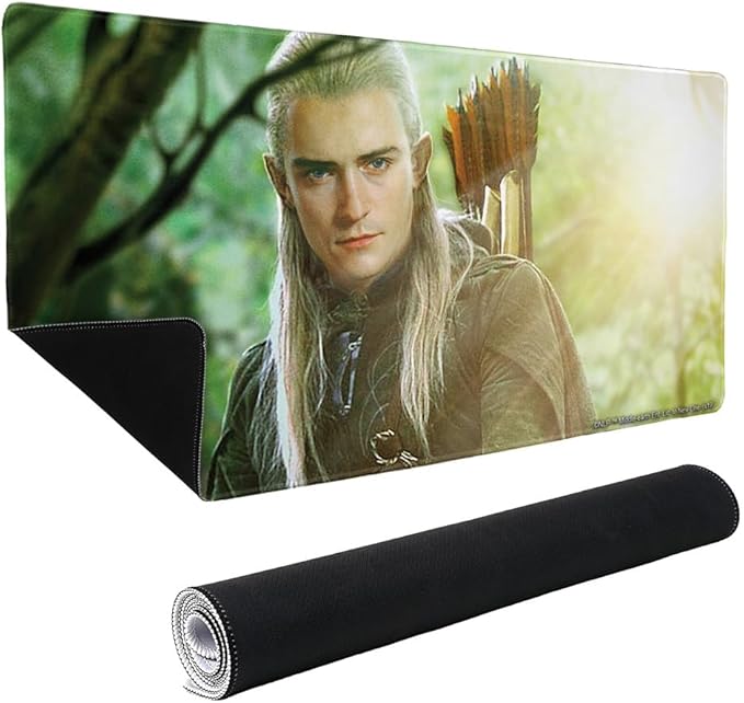 The Lord of The Rings Legolas Character Large Gaming Mouse Pad Desk Mat with Stitched Edges Non-Slip Base for Gamer Home and Office 31.5 x 15.7