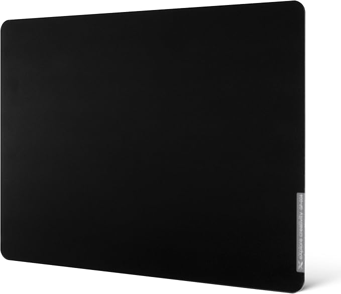 XVX Black Glass Mousepad 4.0 Hard Mouse Pad for Gaming Ultra-Smooth Micro-Etched Surface Mouse Mat with Non-Slip Rubber Base(410mm*310mm)