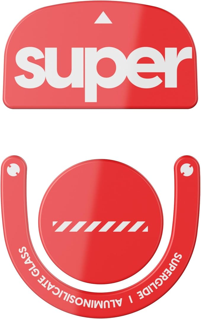 Superglide2 - New Controllable Speed Textured Surface Smoothest Mouse Feet/Skates Made with Ultra Strong Glass Smooth and Durable Sole for Logitech G Pro X Superlight2 (Type-C Red)