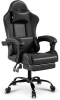 Auto Dynasty Ergonomic Gaming Chair High-Back Office Chair w/Adjustable Lumbar Support Linkage Armrest Headrest &amp Footrest 350LBS Recliner Swivel Computer Game Racing Chair Black