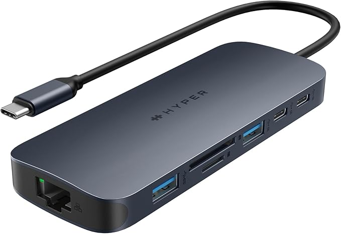 HyperDrive Next 10 Port USB C Hub for Mac PC and Chromebook with 4K60Hz HDMI 2 USB-A USB-C Hub 10Gbps 140W Power Delivery SD &amp microSD Card Reader Ethernet 3.5mm Audio Ports