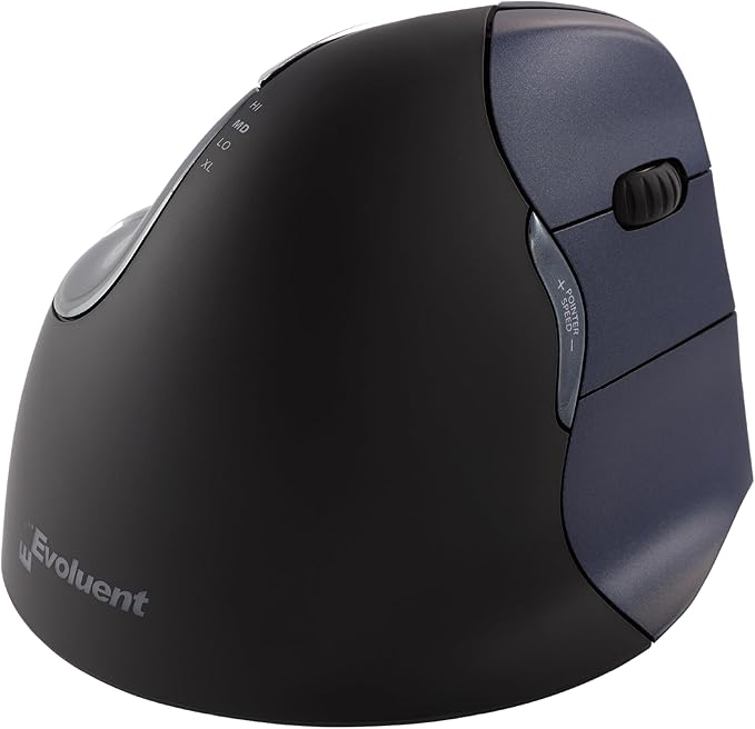 Evoluent – Inventor of the Vertical Mouse – VM4RW Ergonomic Vertical Mouse Right Hand Regular Size Wireless USB Sculpted for Comfort Reduces Wrist Strain 4 Speeds 6 Customizable Buttons in Windows