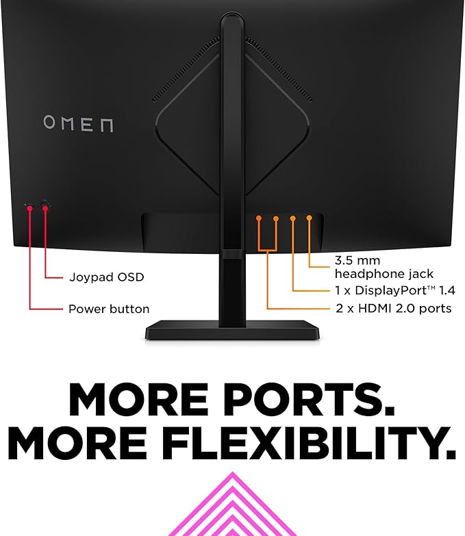 HP OMEN 32c QHD 165Hz Curved Gaming Monitor QHD Display (2560 x 1440) VA Panel 99% sRGB 90% DCI-P3 16:9 AMD FreeSync Premium Technology 32c (2023)