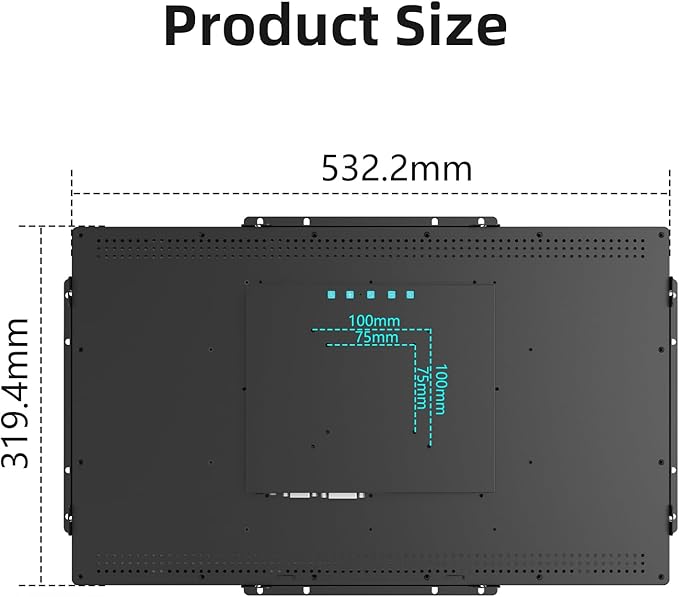 21.5 Inch 10 Points Industrial Capacitive Touch Monitor IP65 Waterproof 1920x1080 @ 60Hz TFT LCD IK08 Open Frame Design Touch Screen Suitable for kiosks