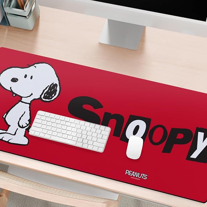 Head Case Designs Officially Licensed Peanuts Snoopy in Red Graphics 37.4 x 15.75 x 0.16 inches (900 x 400 mm) - XL Gaming Office Desk PC Keyboard Mouse Mat Pad