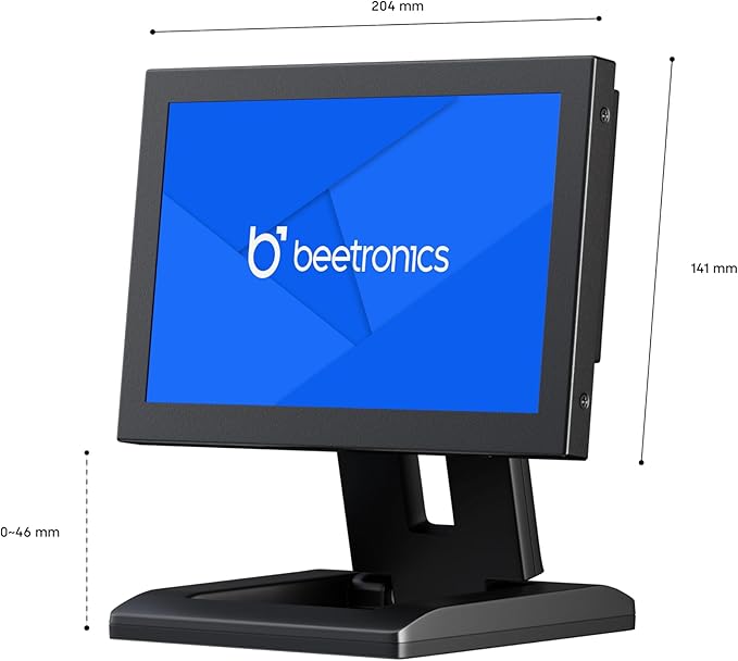 Beetronics 8-Inch Full HD IPS Monitor - Professional Industrial-Grade Display | HDMI VGA BNC RCA Inputs | Durable Metal Housing Matte Screen 24/7 Continuous Operation Wide Viewing Angle - 8HD7M