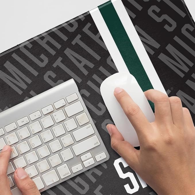 Michigan State MSU Spartans Mascot Large Gaming Mouse Pad Desk Mat with Stitched Edges Non-Slip Base for Gamer Home and Office 31.5 x 15.7