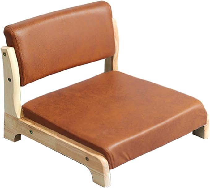BTZHY Floor Chair Solid Wood Tatami Chair Back Stool Dormitory Bed Chair Window Seat Floor Room Chair Legless Chair(J)