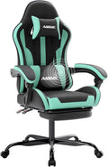 Gaming Chair Ergonomic Computer Chair with Footrest and Lumbar Support Height Adjustable Game Chair with 360°-Swivel Seat and Headrest and for Office or Gaming BLACKMINTGREEN