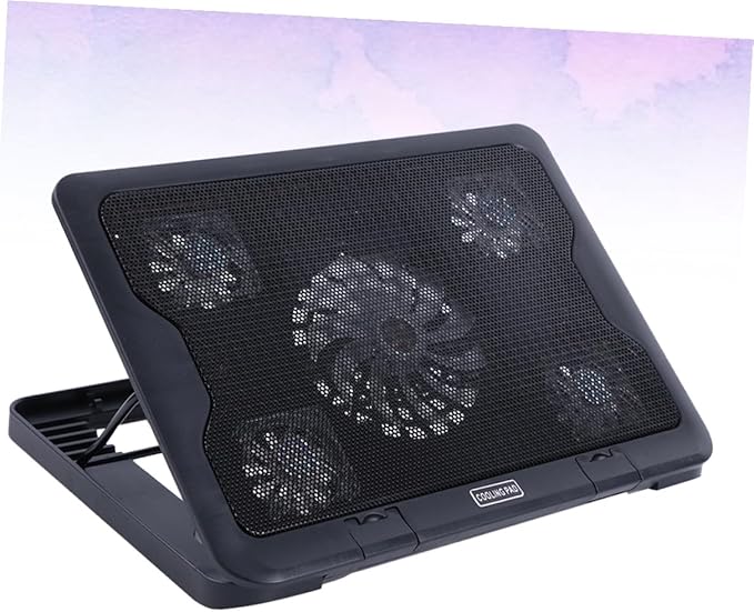 Operitacx USB Laptop Cooling Fans Cooler Stand with Anti-Skid Base Multi-Angle Adjustable Laptop Cooler for Gaming and Office Use Black