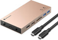 Yottamaster Aluminum USB C Hub with M.2 NVMe SSD Enclosure 10-in-1 USB C Docking Station 10Gbps for NVMe PCI-E M.2 SSD Support 100W Charging 4K HDMI RJ45 4 USB Ports Audio SD/TF Card Reader