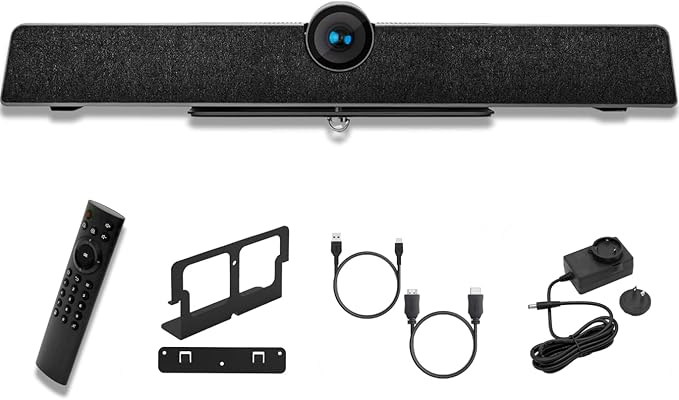 Pyle 4K USB Video Conference Room Camera System 120° FOV with 5X Zoom AI Auto Framing Echo Cancellation 8m Mic Pickup Conferencing System for Home Offices Zoom Skype Microsoft Teams PC Meetings