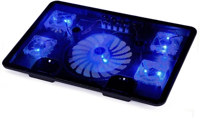 NUOBESTY Laptop Cooling Pad with Ultra Quiet Fans Flap Design for Gaming and Office Use Portable Laptop Cooler Sleek Black Finish