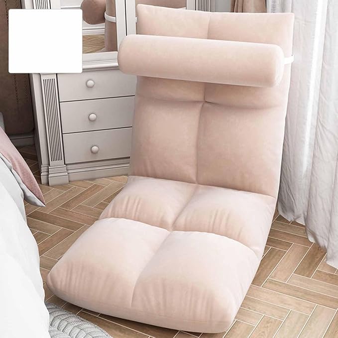 Zerodis Adjustable Backrest Floor Chair Heavy Duty Metal Frame Sofa Chair Soft and Thick Flannel Gaming Chair Suitable for Napping Reading Gaming and Meditation ()