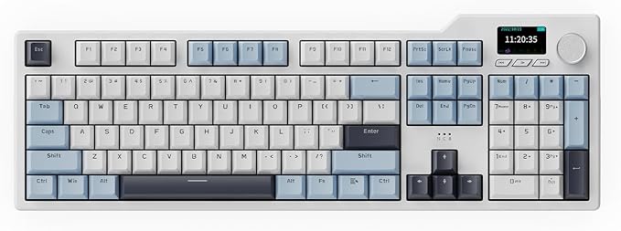 DAIDAI×AJAZZ AK35I V3 Full Size Hot Swap Mechanical Gaming Keyboard with Screen &amp Knob 2.4G/BT/USB-C Gasket Keyboard FR4 Plate 8000mAh Battery South Facing LED RGB (Avocado Axis)