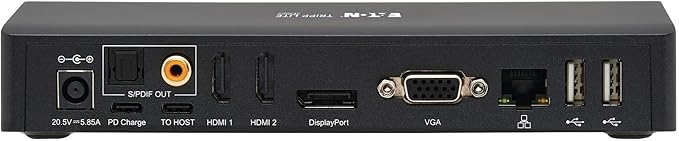 Tripp Lite Three-Monitor Docking Station USB-C Dock Triple Display 4K@60Hz | 2 HDMI DisplayPort VGA | USB Hub Ethernet Port SD Card 100W PD USB-C Charging 3-Year Warranty (U442AB-DOCK9)