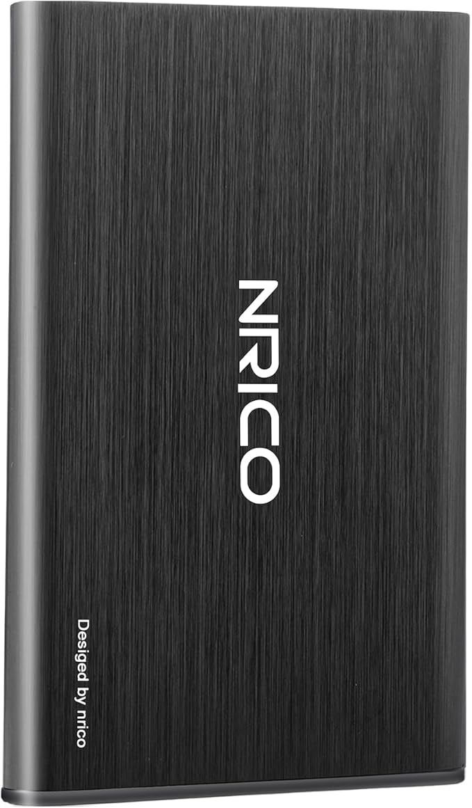 NRICO Ultra Slim Portable External Hard Drive USB3.0 HDD Storage Compatible for PC Desktop LaptopMacPS4 Xbox one (Black 1 TB)
