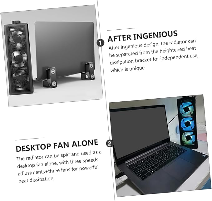 HOMSFOU Adjustable RGB Laptop Cooling Pad 3 Speed Settings Heat Dissipation Stand for Gaming and Work Compatible Laptops Ergonomic Design