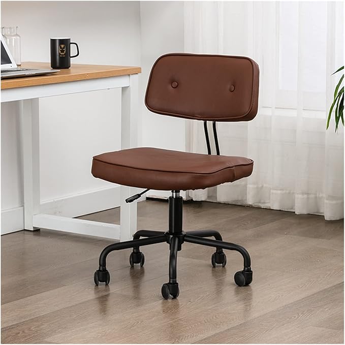 Adjustable Office Computer Chair with Armrest Office Chairs Office Furniture Home Soft Cushion Computer Armchair Lift Swivel Gaming Chair(Brown)