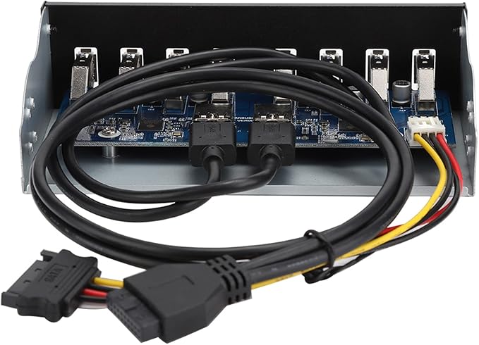 Yctze USB 3.0 Front Panel with 8 Ports Hub and 19PIN Optical Drive Extension Adapter for PC Computer 5.25 Internal Front USB 3.2 Hub