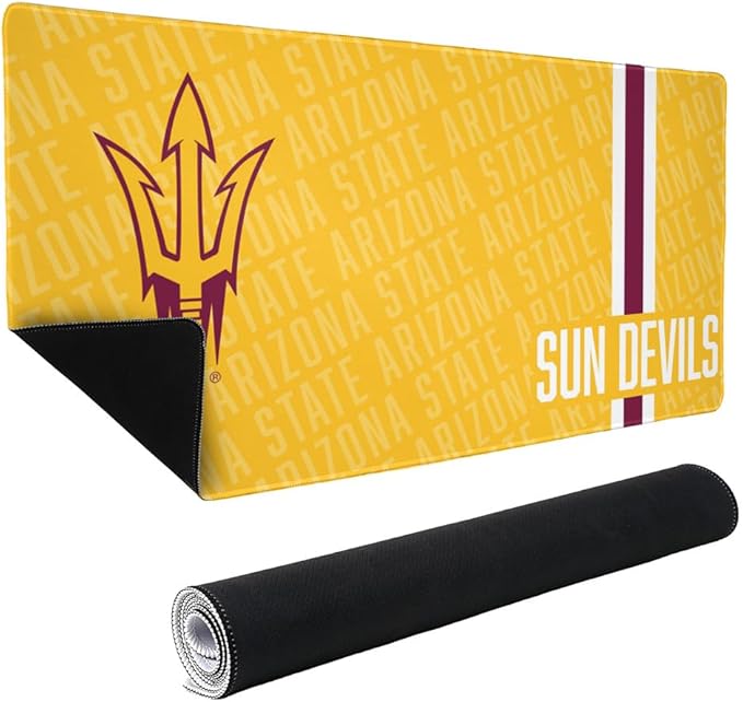 Arizona State University Sun Devils Mascot Large Gaming Mouse Pad Desk Mat with Stitched Edges Non-Slip Base for Gamer Home and Office 31.5 x 15.7