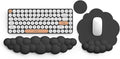 Cloud Keyboard Wrist Rest and Mouse Pad with Wrist Support Set Ergonomic PU Leather Mouse Pads Pain Relief Memory Foam Non-Slip Mousepad for ComputerLaptop Black