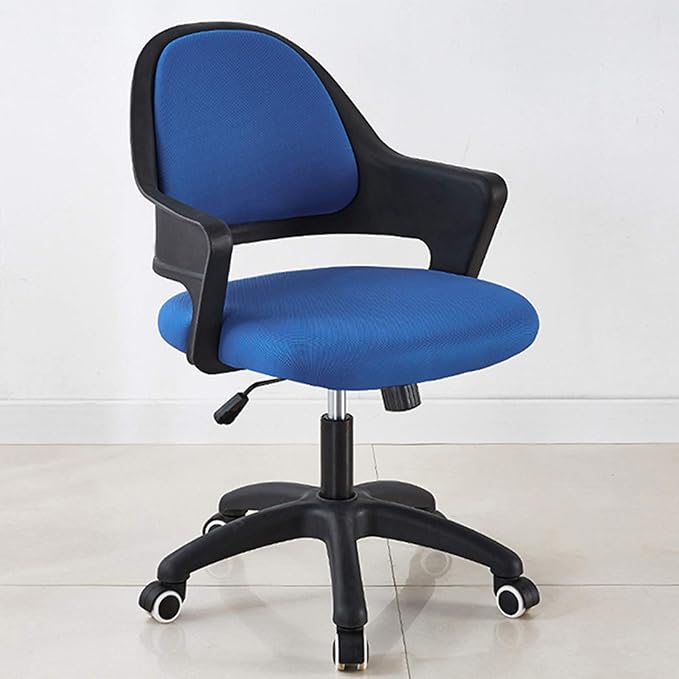 Mlaea TV Station Lounge Laboratory Chair Desk Task Dining Chair with Rolling Wheels Gaming Club Bar Chair 59 * 58 * 84CM(Color:Blue)