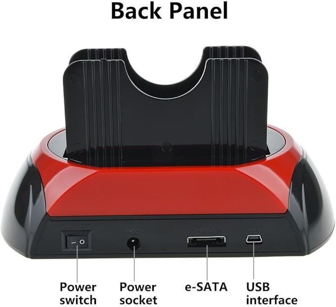 Hard Drive Docking Station TCC-S862-US USB 2.0 to 2.5 3.5 Inch SATA IDE Dual Slots External Enclosure with All in 1 Card Reader and USB 2.0 Hub for 2.5 3.5 IDE SATA I/II/III HDD SSD