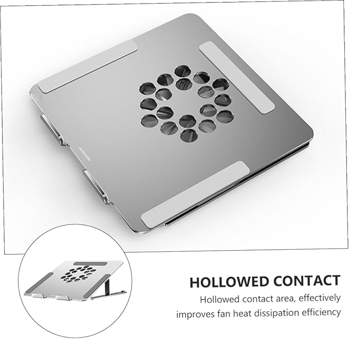Aluminum Alloy Laptop Cooler Stand with Height Adjustable Cooling Fan Under 17.3 Inch Notebooks Silver Cooling Pad for Gaming Laptops and Office Use