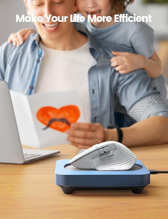 Vaydeer Enlarged Turntable Mouse Mover Max 3 Mouse Jiggler with Adjustable Intervals User-Friendly Buttons and LED Display Mouse Shaker Wiggler to Keep Your PC Awake
