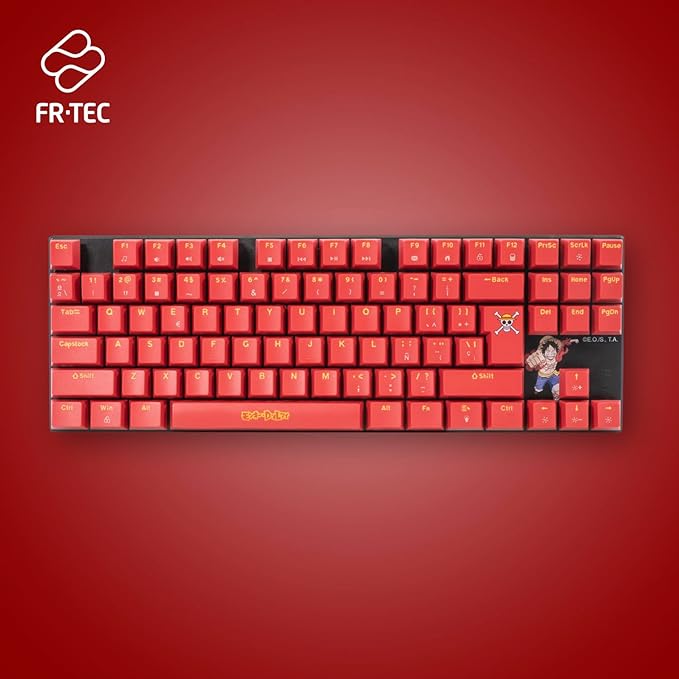 FRTEC - TKL Wired Mechanical Keyboard One Piece Luffy Touch Brown Anti-Ghosting Compatible with PC Mac PS5 Switch Xbox Series X/S (QWERTY) (One Piece Keyboard)
