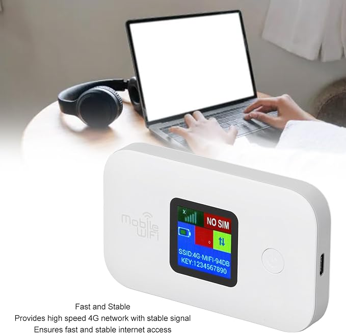 4G Portable 300Mbps 10 Users Sharing 3000mAh Mobile Router Support Secure Encrypted Network Fast Stable Internet Access for Phone Laptop Tablet