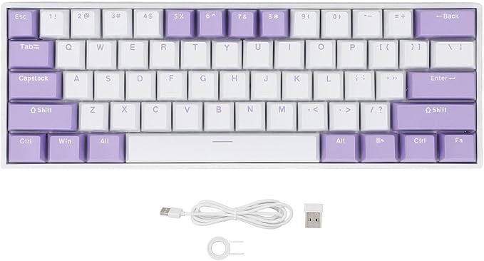 Vikye Mechanical Gaming Keyboard 3 - Modes 61 Keys Hot Swappable Keyboard with RGB Backlight for Laptop PC BT / 2.4GHz / USB - C