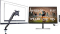 HP E22 G5 22 FHD IPS Monitor with 5ms Response Time Flicker Free Anti-Glare VESA Mount (100 x 100 mm) HDMI Displayport &amp DKZ Hub Black/Silver (6N4E8AA#ABA) &amp Ergoflexy Single Mount Arm