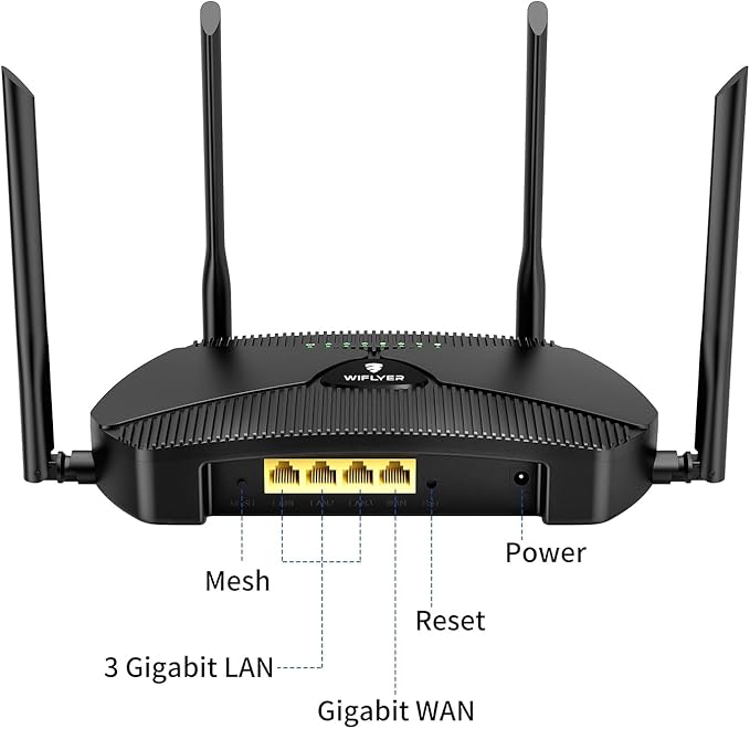 AX3000 WiFi 6 Mesh Router Dual-Band Gigabit Ethernet Seamless Roaming for Large Homes Smart Home &amp Gaming Ready Z8103AX-E