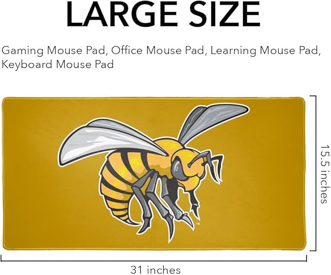 Alabama State Primary Logo Large Gaming Mouse Pad Desk Mat with Stitched Edges Non-Slip Base for Gamer Home and Office 31.5 x 15.7