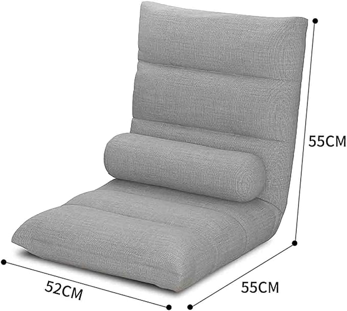 Floor Chair Adjustable 6 Angles Padded Floor Game Seating Back Support Floor Recliner Fold Flat for Meditation Reading Watching Adult Kid (Color : Yellow)