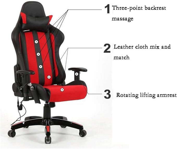 YYDS Chair Artificial Leather Gaming Chair Executive Ergonomic Swivel Chair with Headrest and Lumbar Pillow Fashion Esports Chair Ergonomically (Color : Dark Blue)