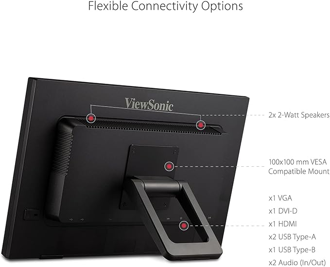 ViewSonic TD2223 22 Inch 1080p 10-Point Multi IR Touch Screen Monitor with Eye Care HDMI VGA DVI and USB Hub