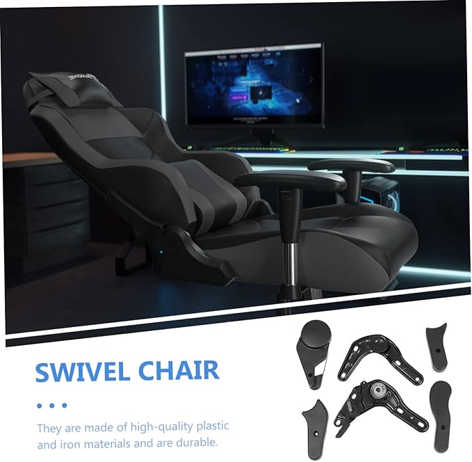 Ciieeo 6 Pcs E Sports Chair Adjusters Multi Angle Tuners Iron and Plastic Gaming Chair Accessories for Seat Angle Black