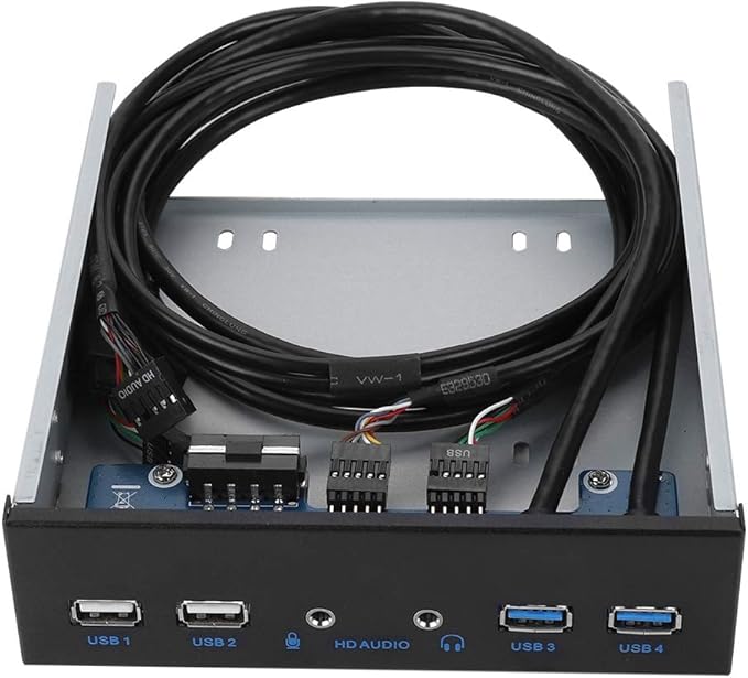 5.25 Inch Front Panel USB Hub with 2 x USB 3.0 Ports &amp 2 x USB 2.0 Ports &amp 1 x HD Audio Port 19 Pin Extension Front Panel Card Reader Support WinXP/2003/VISTA/2008/Windows
