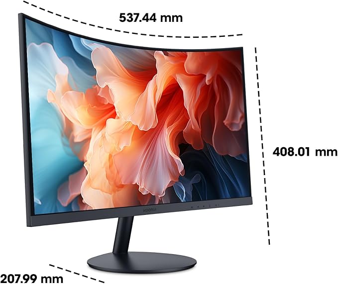 KOORUI 24 inch Curved Monitor Full HD 1080P Curved Computer Monitor 1500R Screen HDMI VGA Tilt Adjustment LCD Display Eye Care Black 24N5CA